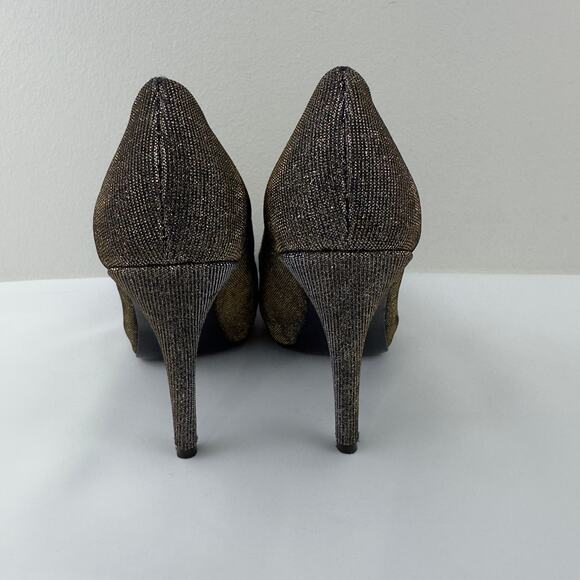 Stuart Weitzman Evebaton Metallic Shimmer Peep Toe evening pumps W-6.5‎ - Picture 3 of 11